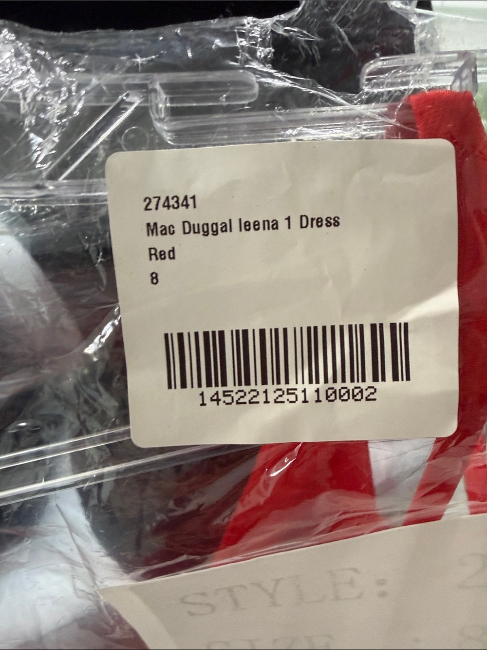 Mac Duggal Red V-Neck Slip Maxi Dress - Picture 4 of 8